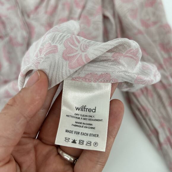 Aritzia Wilfred Trudy Dress Womens Size 0 100% Silk Mini Ruffle Coquette Pink - Picture 5 of 11